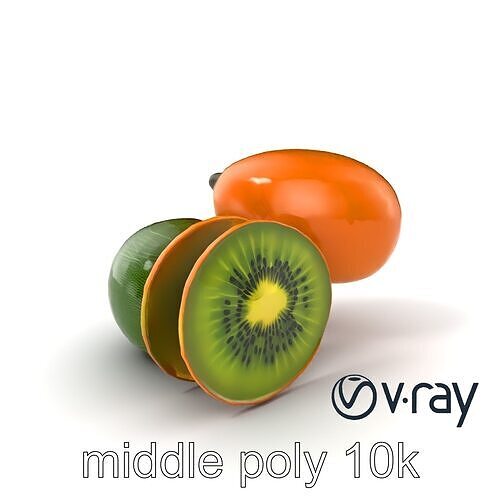 Kiwi Fruit High-Detail 3D Model Pack Low-poly 3D model