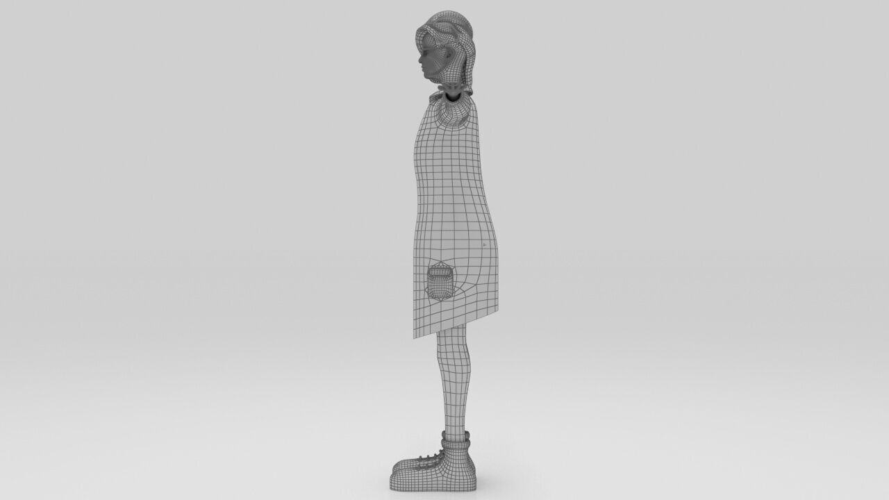 Character Rana rigged  lowpolys  Low-poly 3D model_12