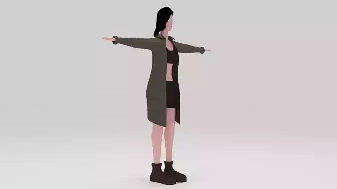 Character Rana rigged  lowpolys 