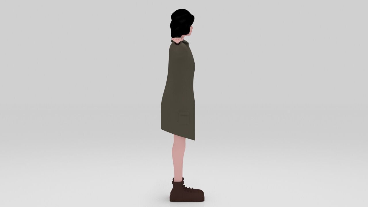 Character Rana rigged  lowpolys  Low-poly 3D model_2