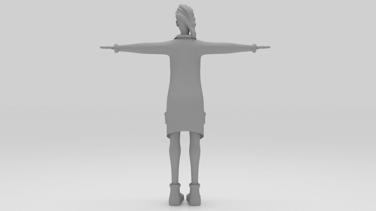 Character Rana rigged  lowpolys  Low-poly 3D model_7