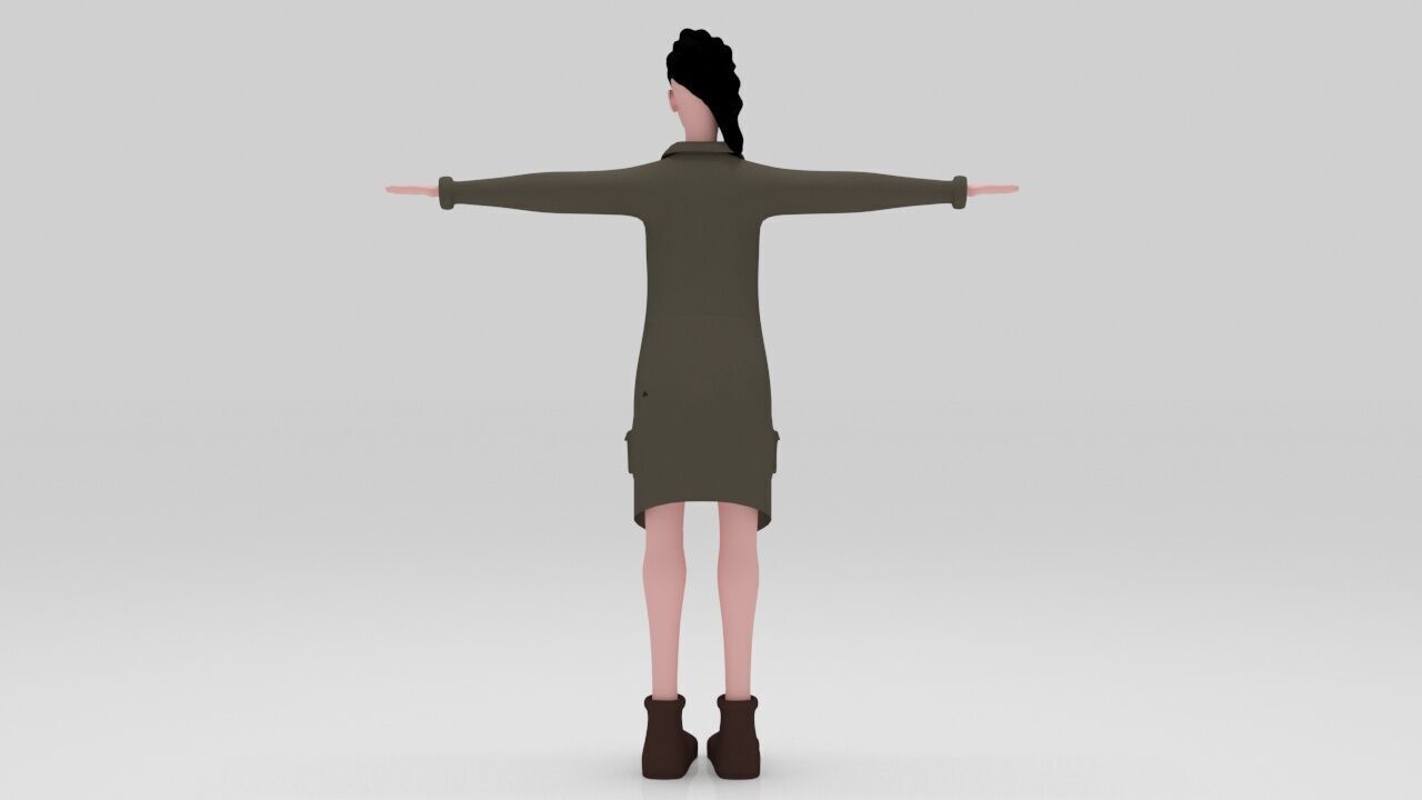 Character Rana rigged  lowpolys  Low-poly 3D model_3