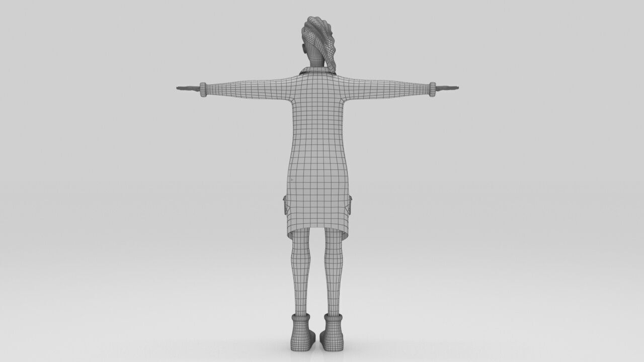 Character Rana rigged  lowpolys  Low-poly 3D model_11