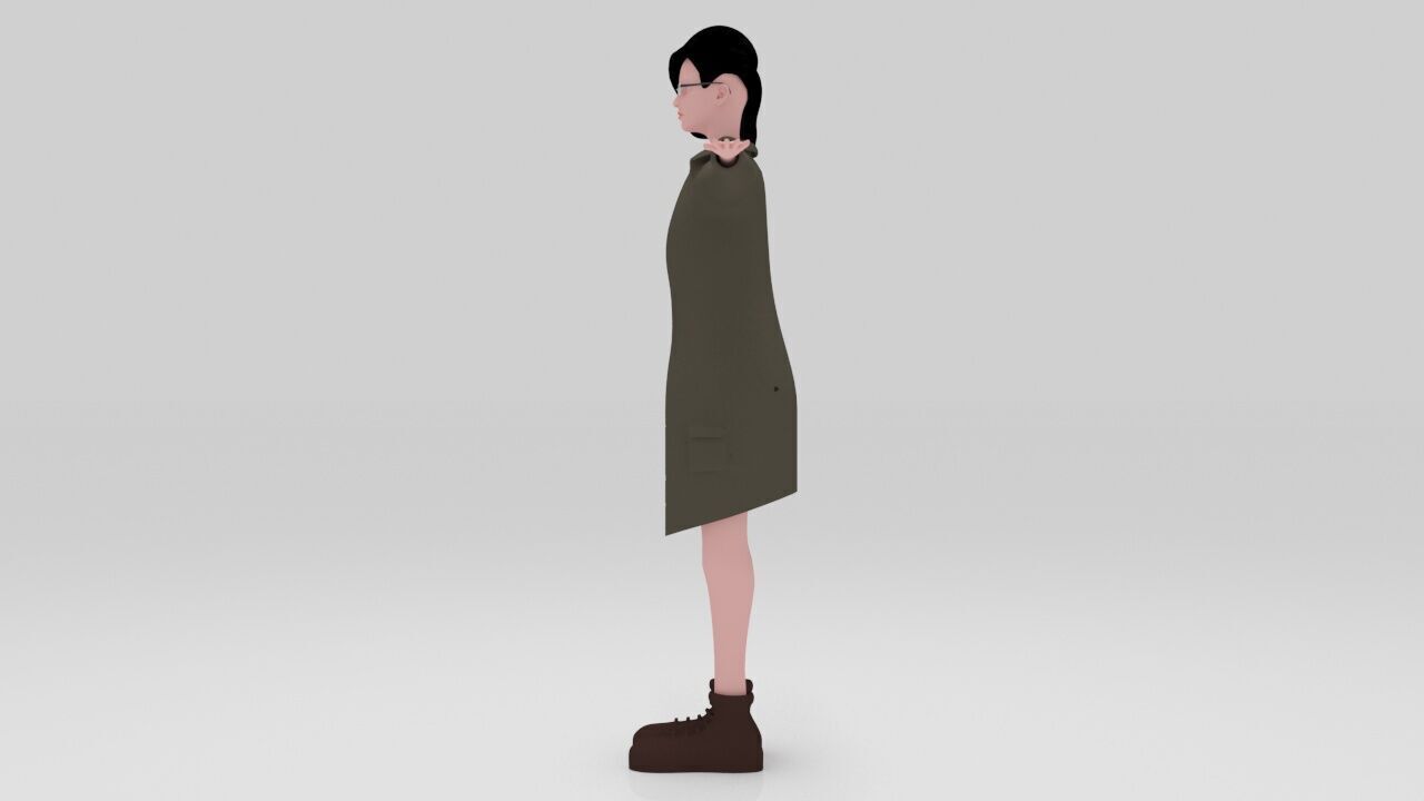 Character Rana rigged  lowpolys  Low-poly 3D model_4