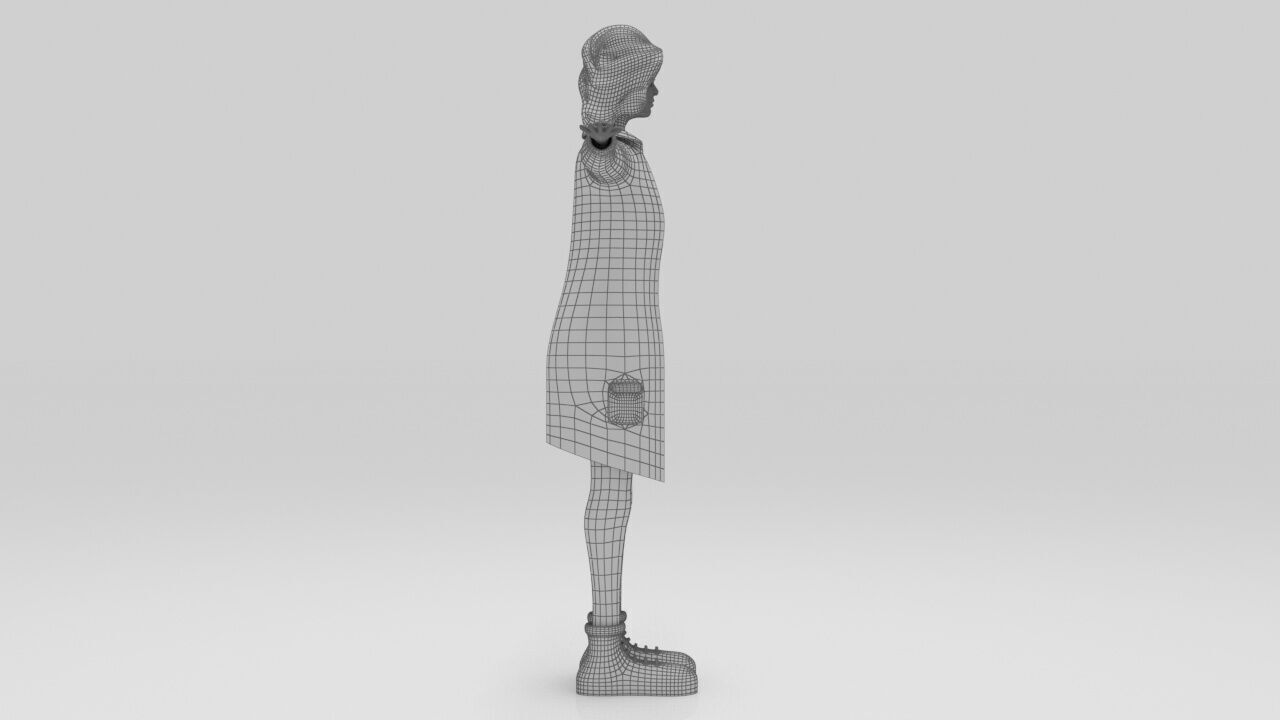 Character Rana rigged  lowpolys  Low-poly 3D model_10