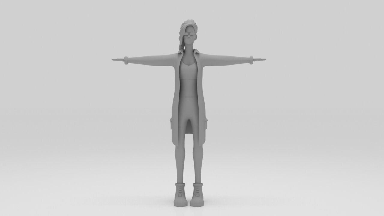 Character Rana rigged  lowpolys  Low-poly 3D model_5