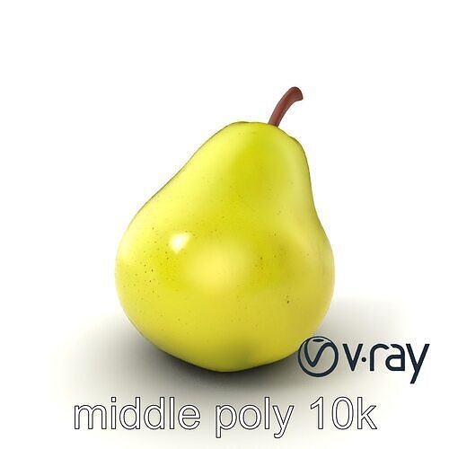 Green Pear Smooth Surface model pack Low-poly 3D model
