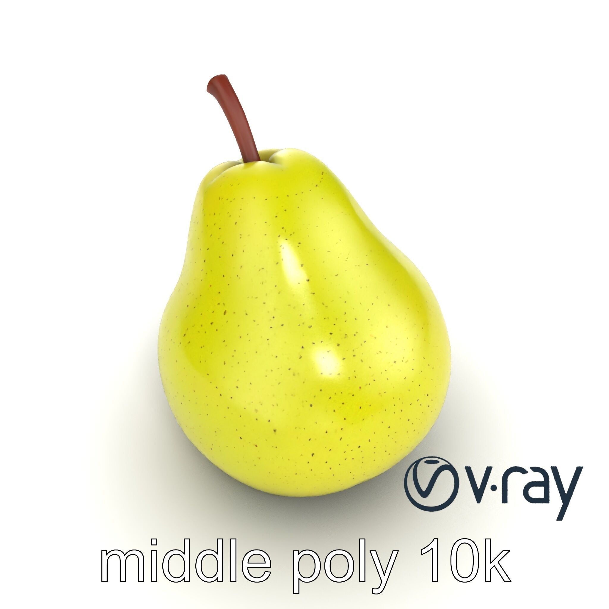 Green Pear Smooth Surface model pack Low-poly 3D model_7
