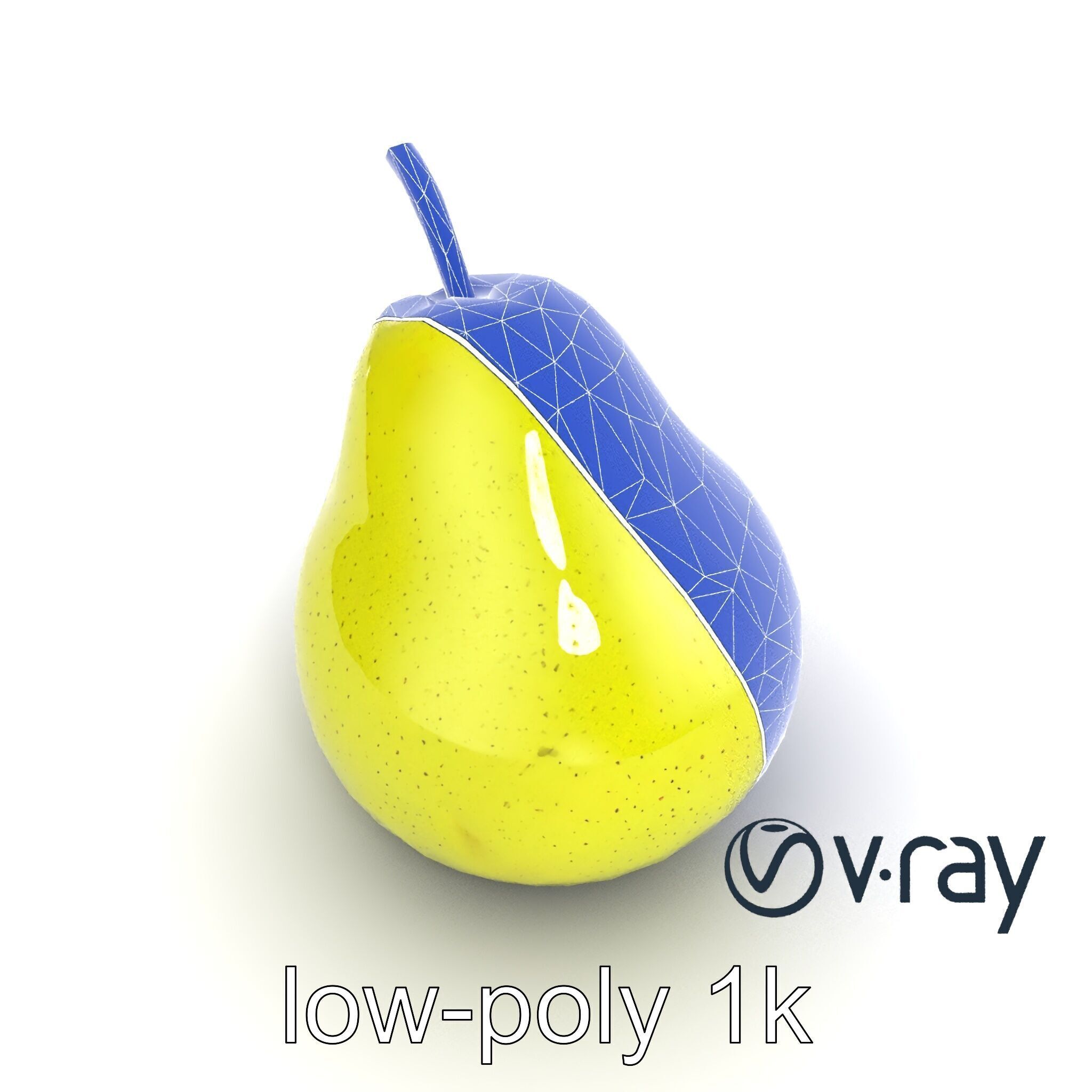 Green Pear Smooth Surface model pack Low-poly 3D model_15
