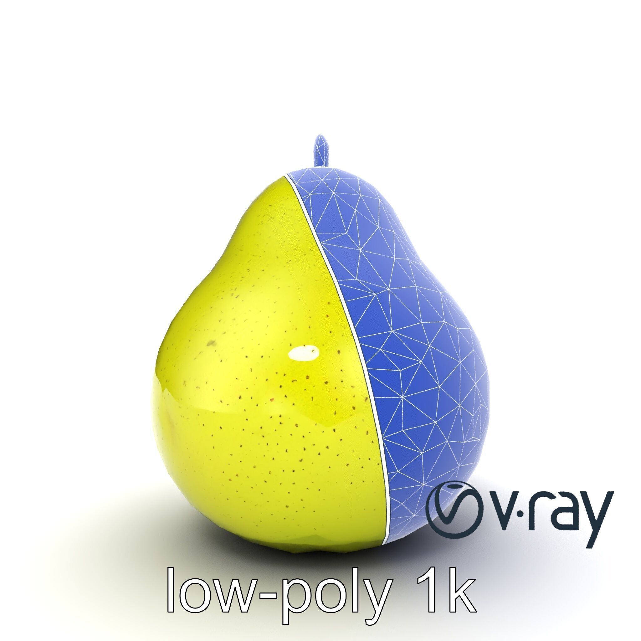Green Pear Smooth Surface model pack Low-poly 3D model_29