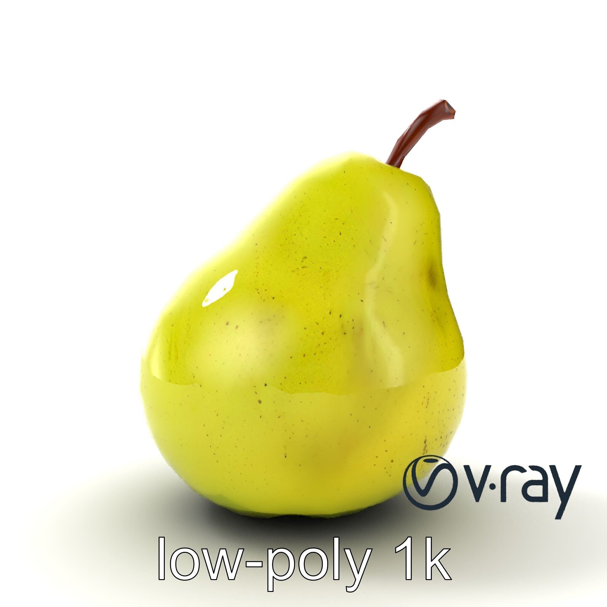 Green Pear Smooth Surface model pack Low-poly 3D model_14