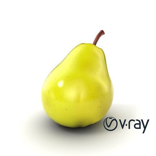 Green Pear Smooth Surface model pack Low-poly 3D model 7