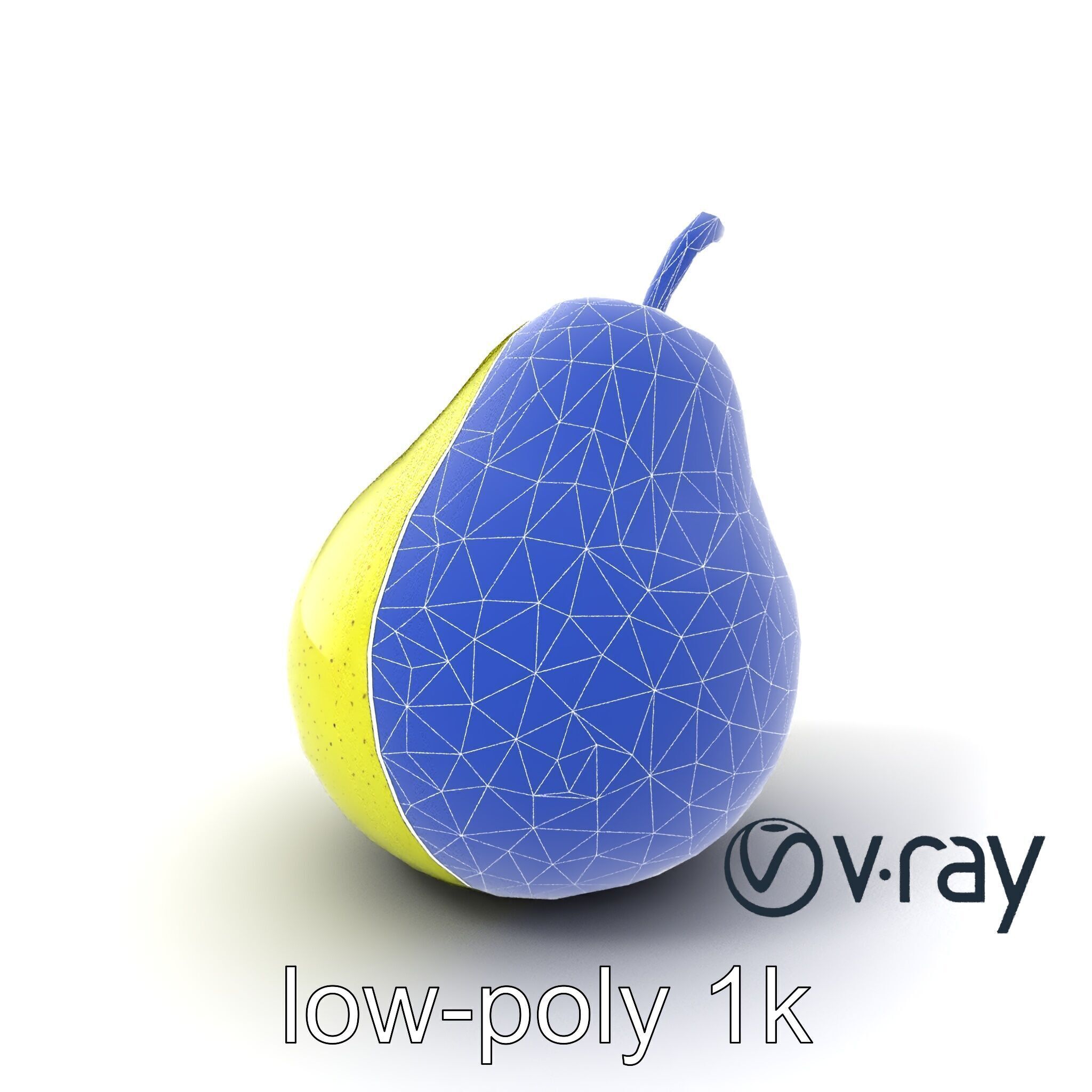 Green Pear Smooth Surface model pack Low-poly 3D model_30
