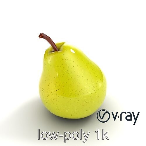 Green Pear Smooth Surface model pack Low-poly 3D model 6