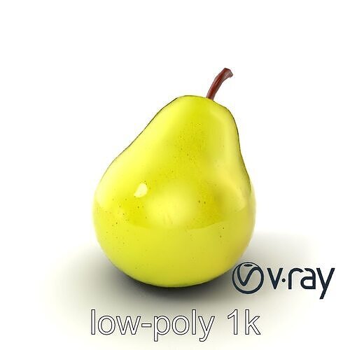 Green Pear Smooth Surface model pack Low-poly 3D model 3