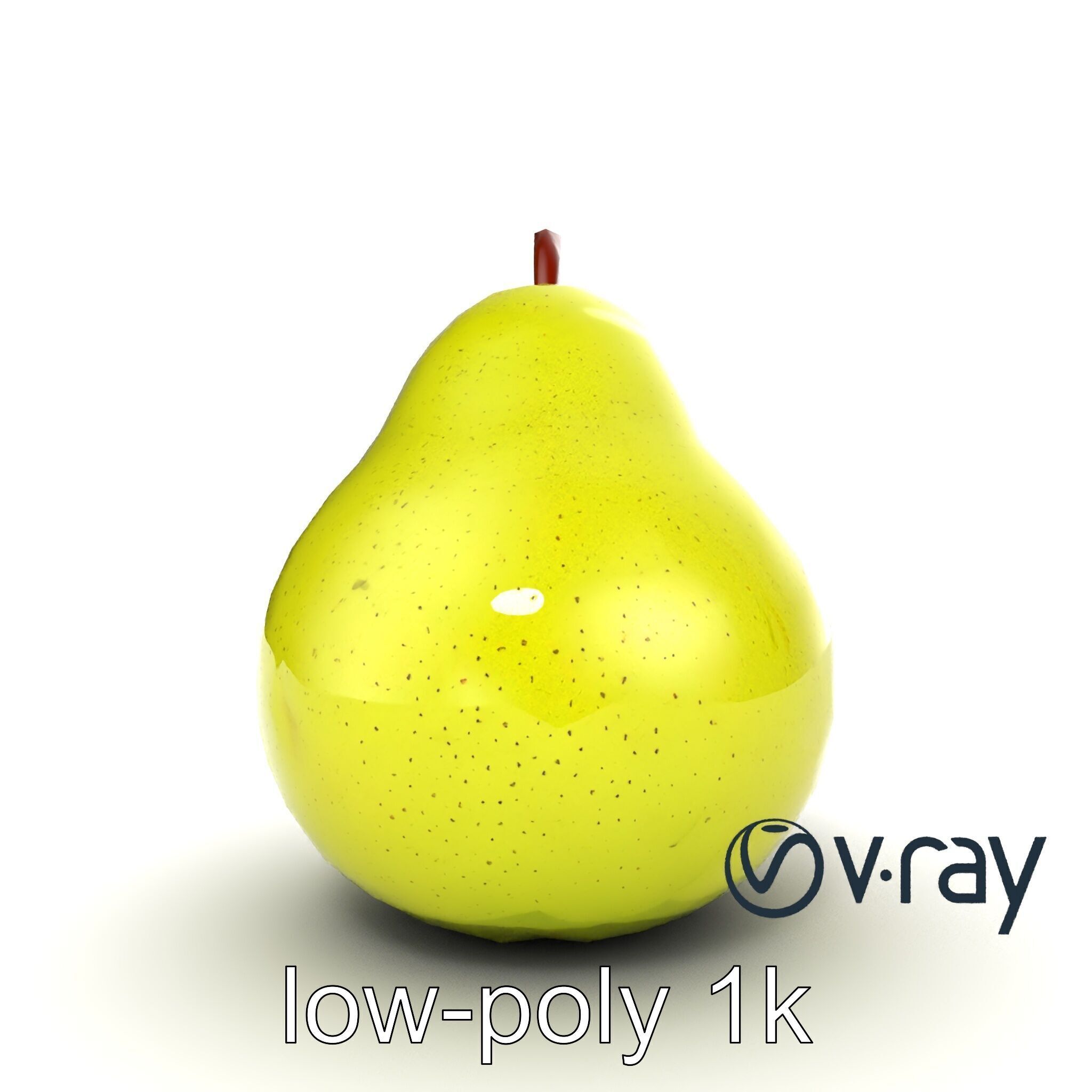 Green Pear Smooth Surface model pack Low-poly 3D model_12