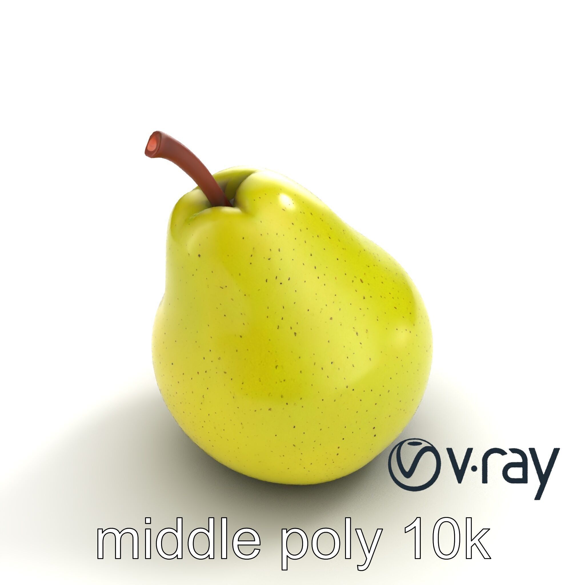 Green Pear Smooth Surface model pack Low-poly 3D model_4