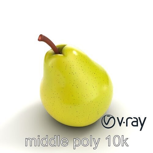 Green Pear Smooth Surface model pack Low-poly 3D model 5