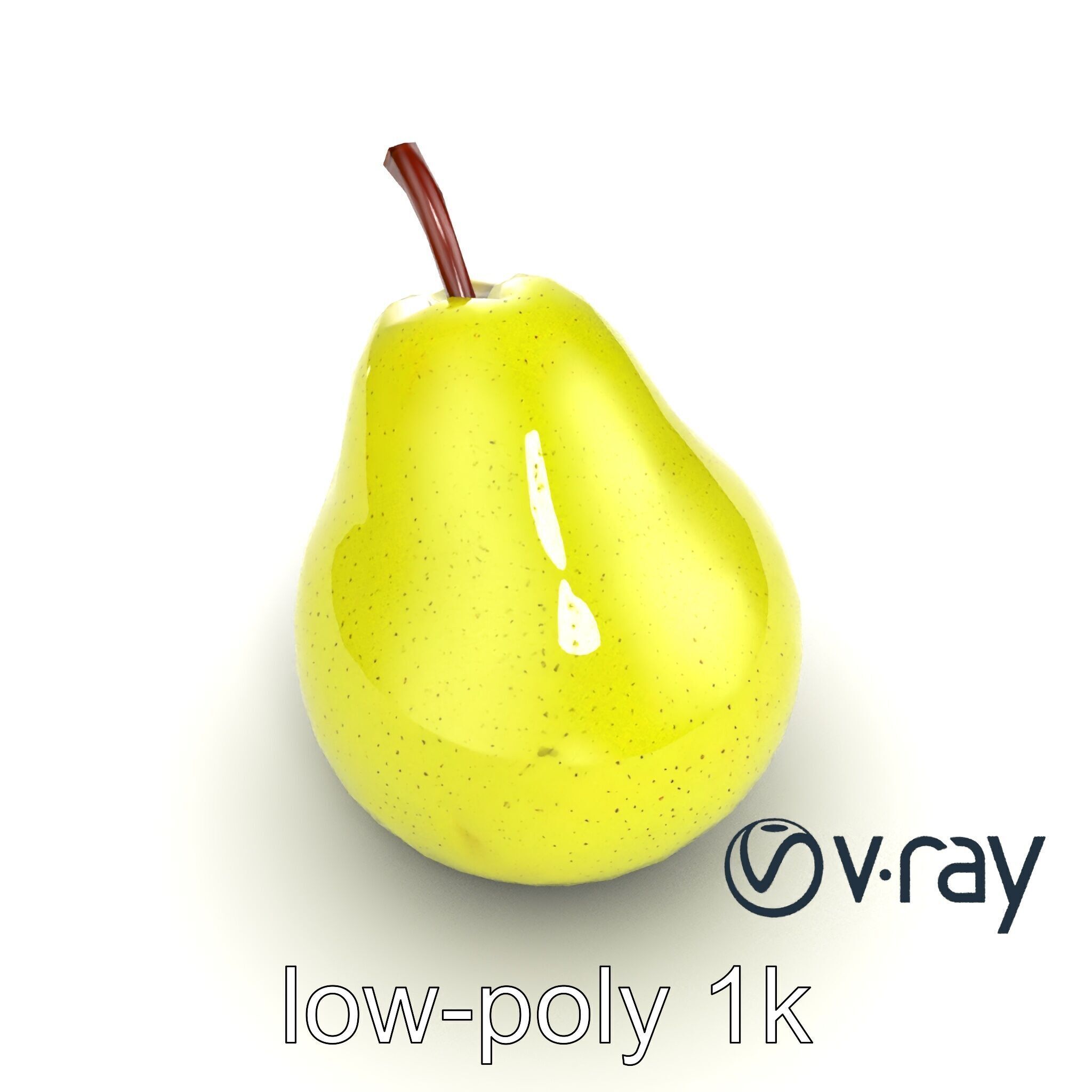 Green Pear Smooth Surface model pack Low-poly 3D model_8