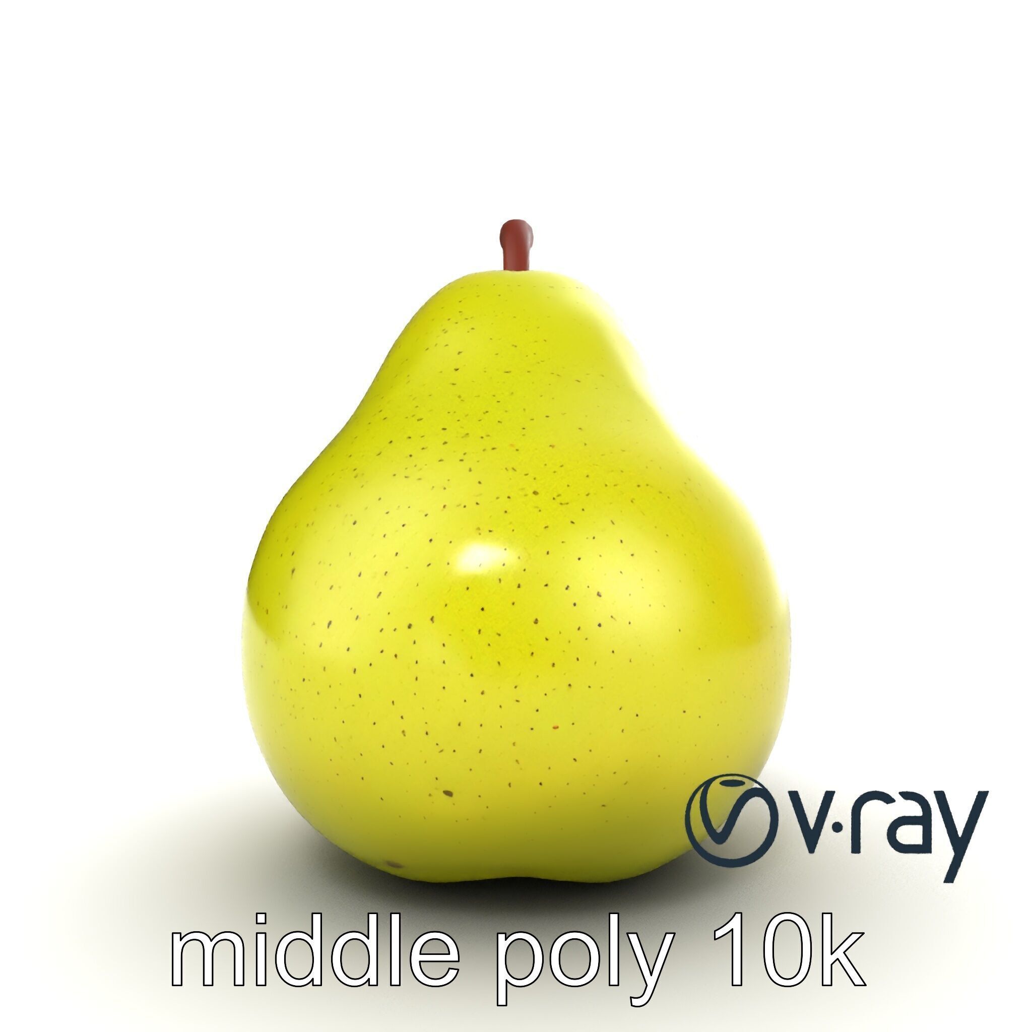 Green Pear Smooth Surface model pack Low-poly 3D model_13
