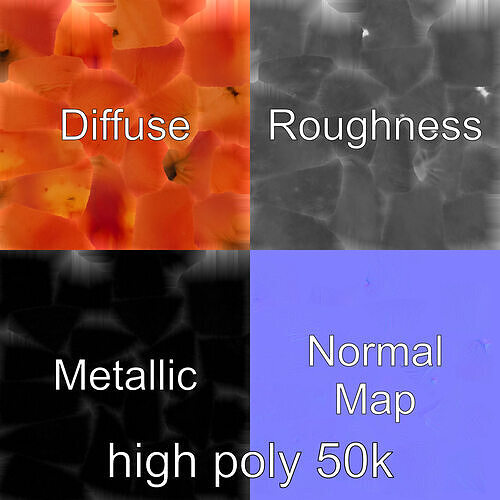 Realistic Juicy Peach 3D model pack Low-poly 3D model 2