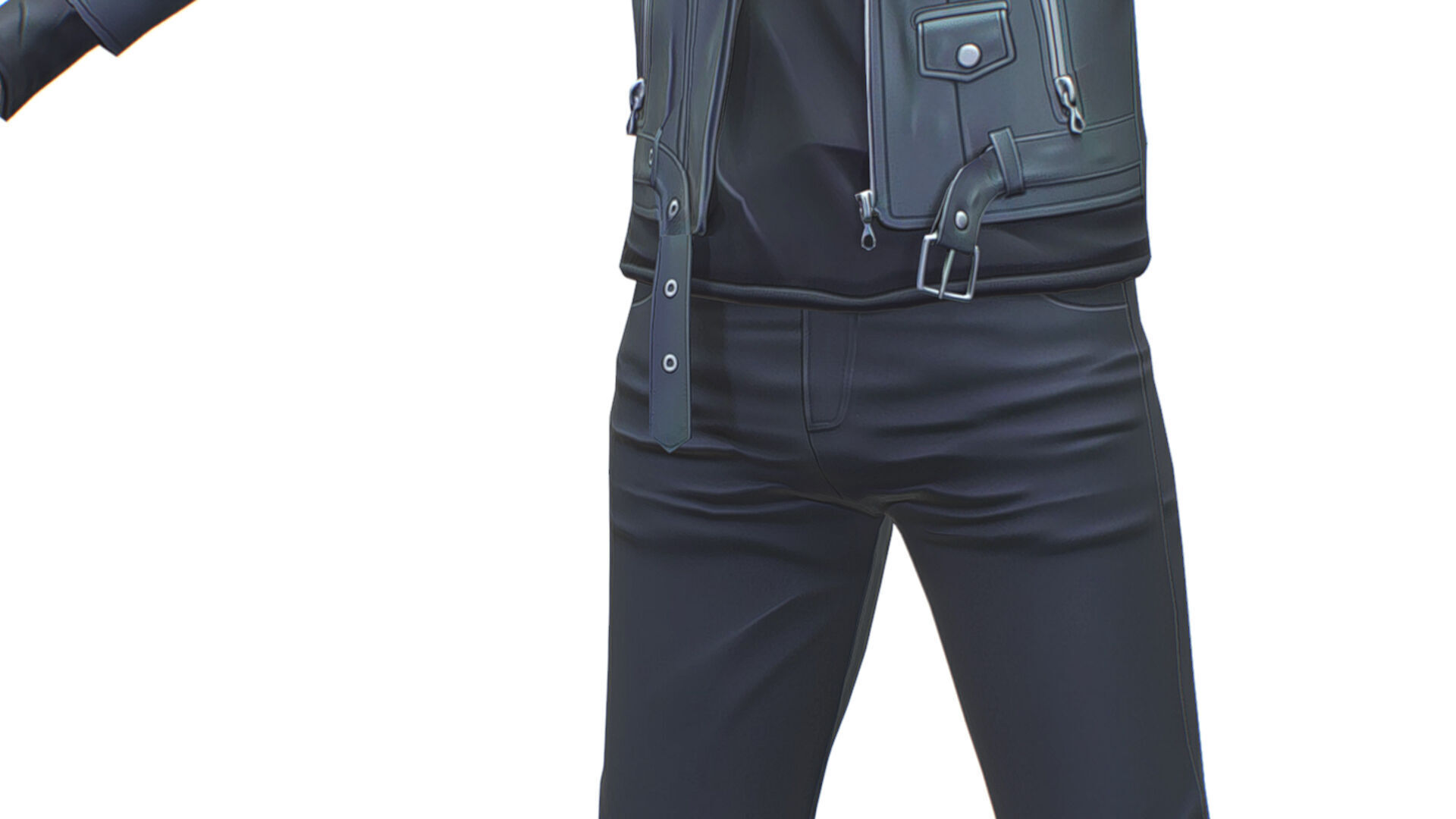 Man Rocker Rockstar Student Casual Male Leather Jacket Low-poly 3D model_11