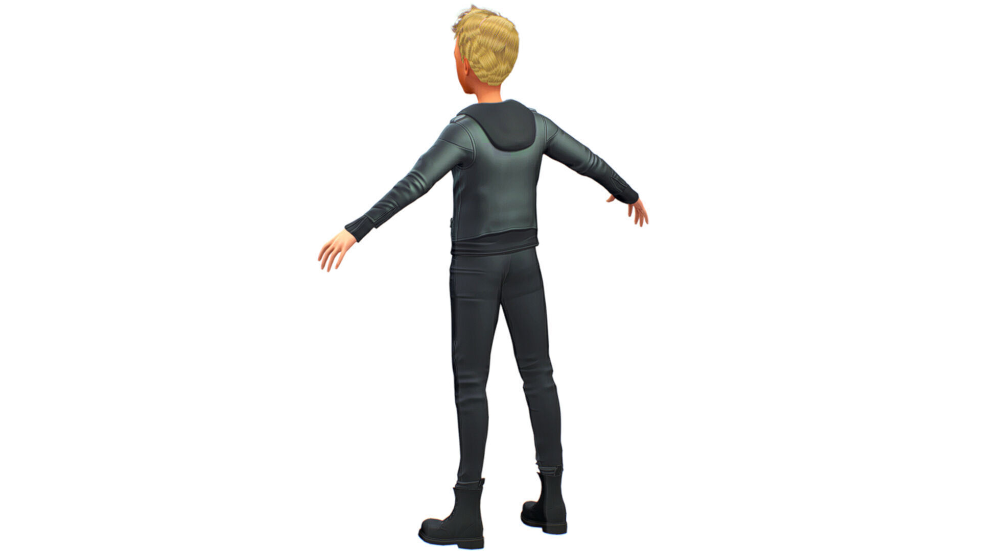 Man Rocker Rockstar Student Casual Male Leather Jacket Low-poly 3D model_3