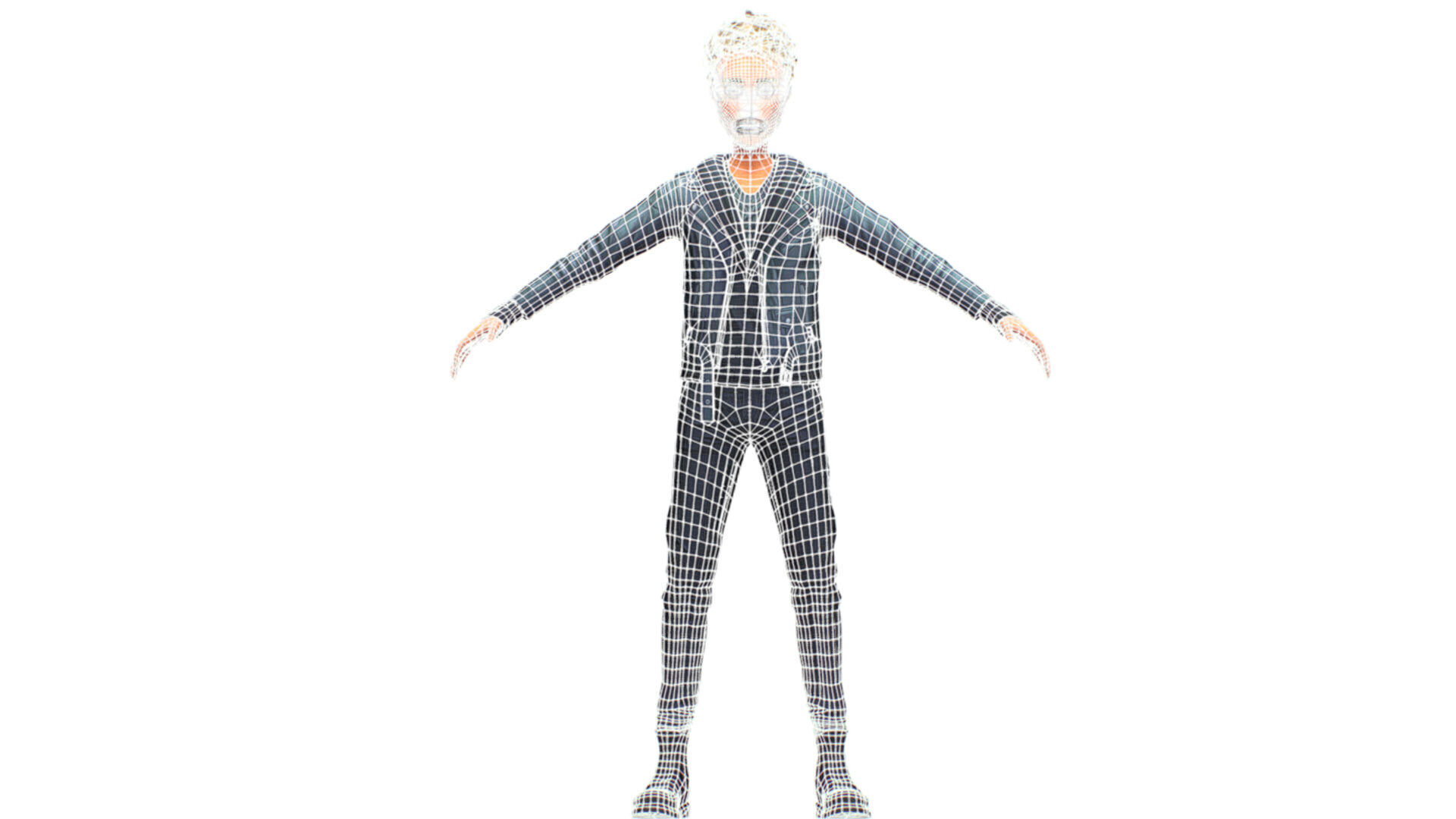 Man Rocker Rockstar Student Casual Male Leather Jacket Low-poly 3D model_16