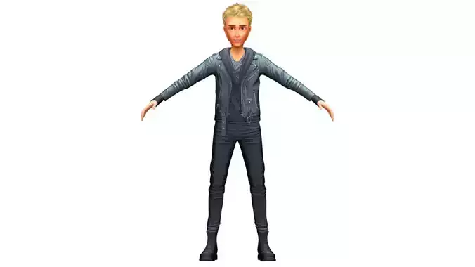 Man Rocker Rockstar Student Casual Male Leather Jacket