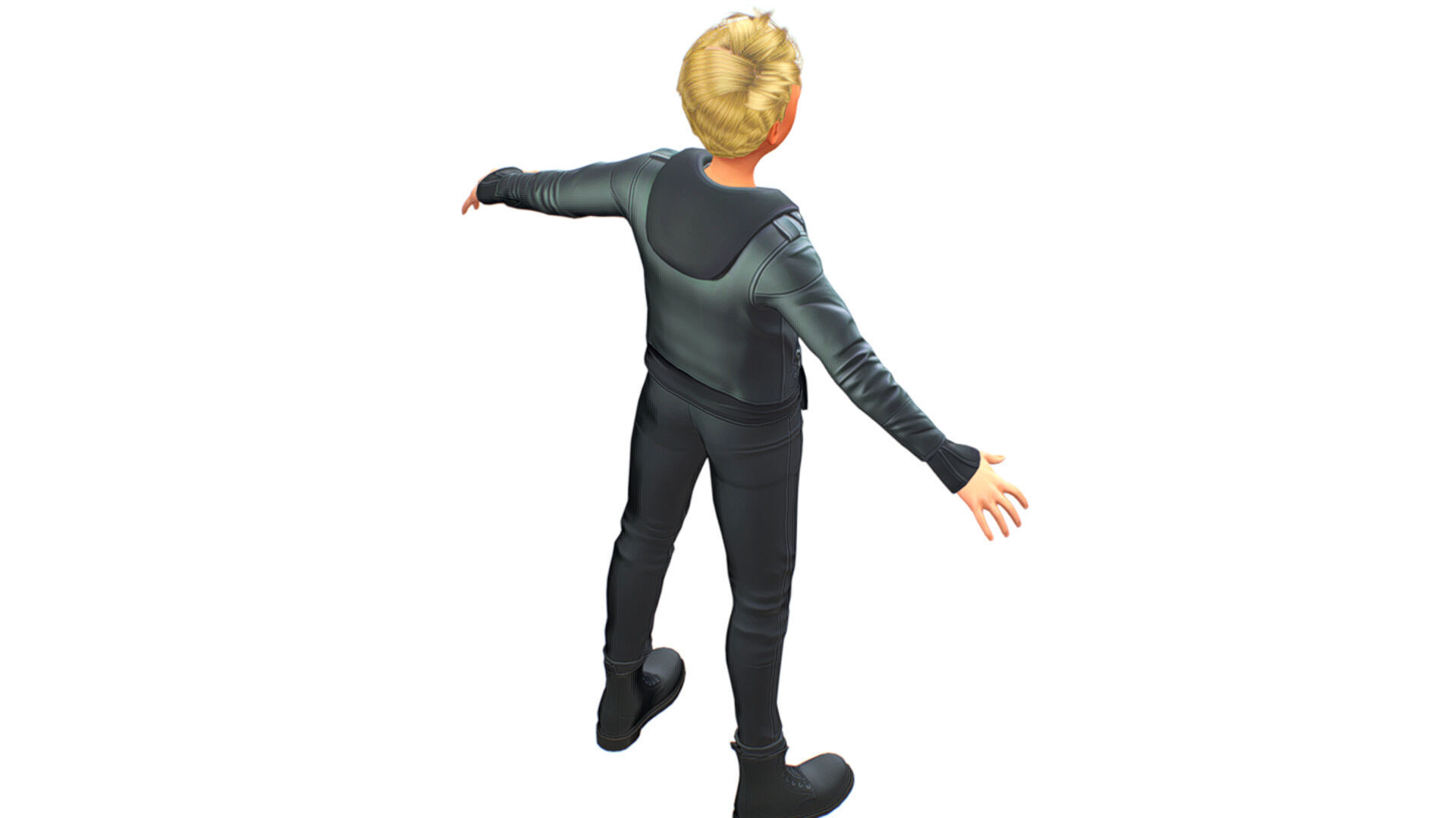 Man Rocker Rockstar Student Casual Male Leather Jacket Low-poly 3D model_4