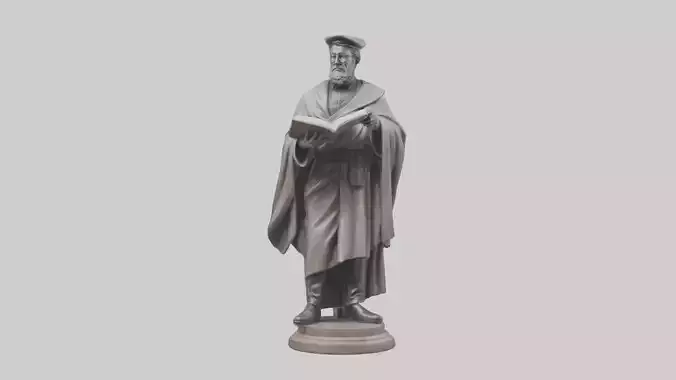 Intellectual Hero statue model Low-poly 3D model