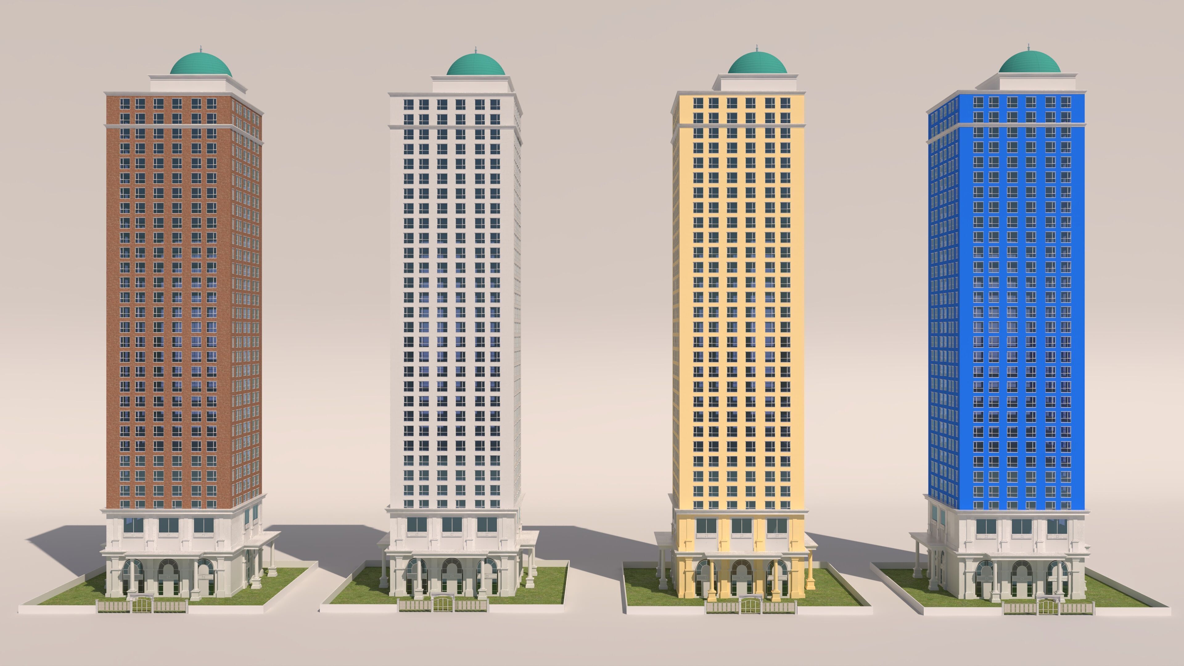 Apartment Building 3d Model Low-poly 3D model_5