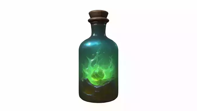 Arcane Infusion Potion Glass Bottle 3d Render