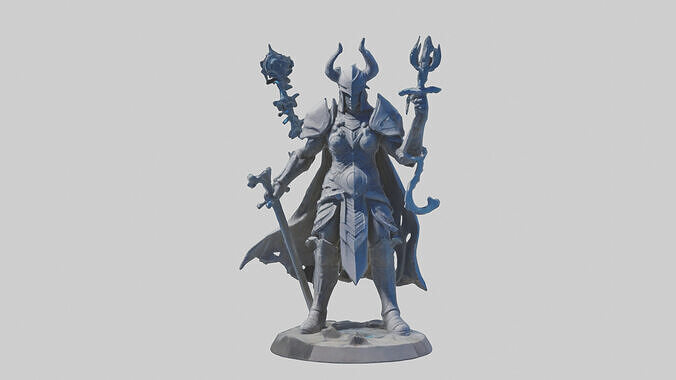 Interdimensional Warrior statue model Low-poly 3D model