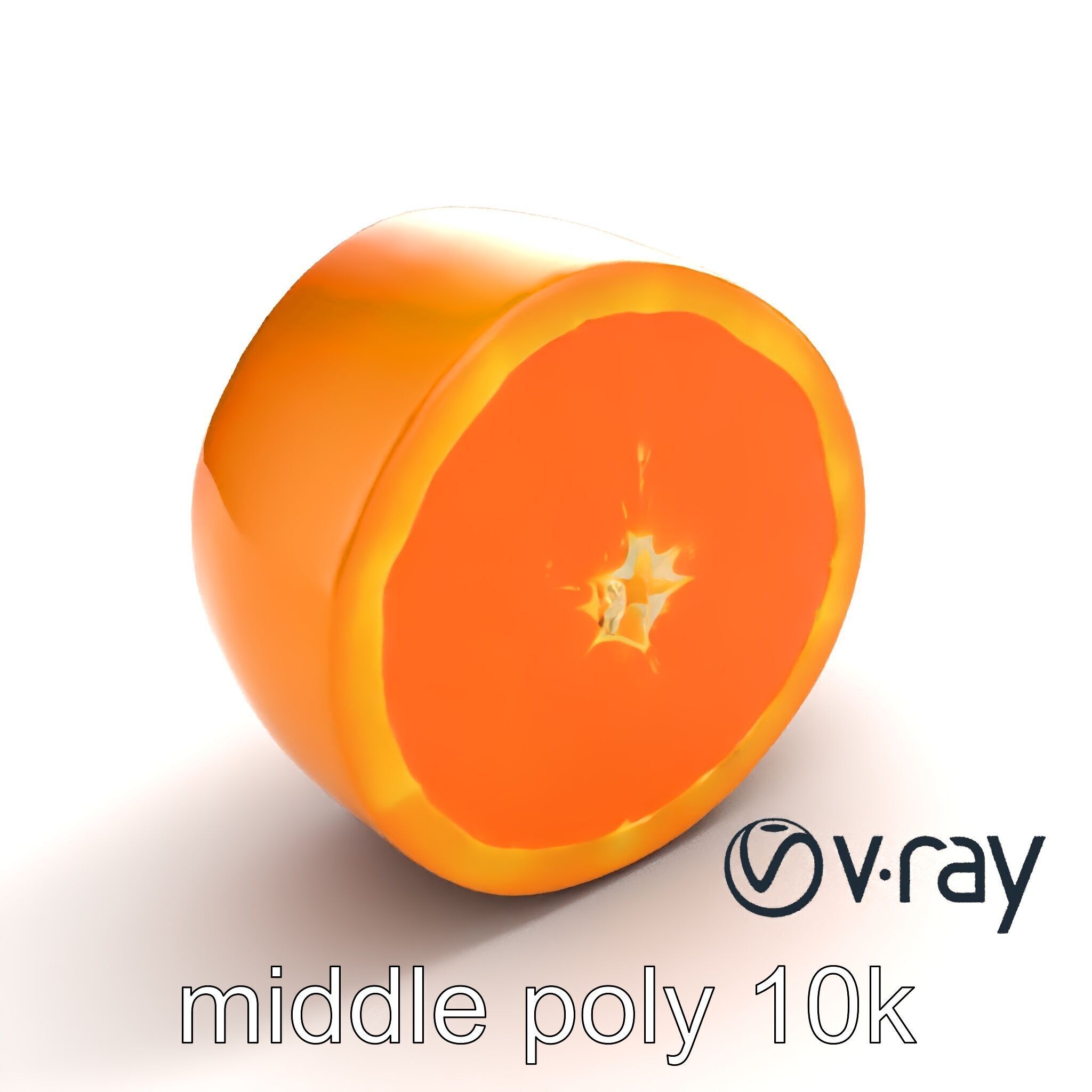 Orange Textured Slice Realistic Model Pack Low-poly 3D model_7