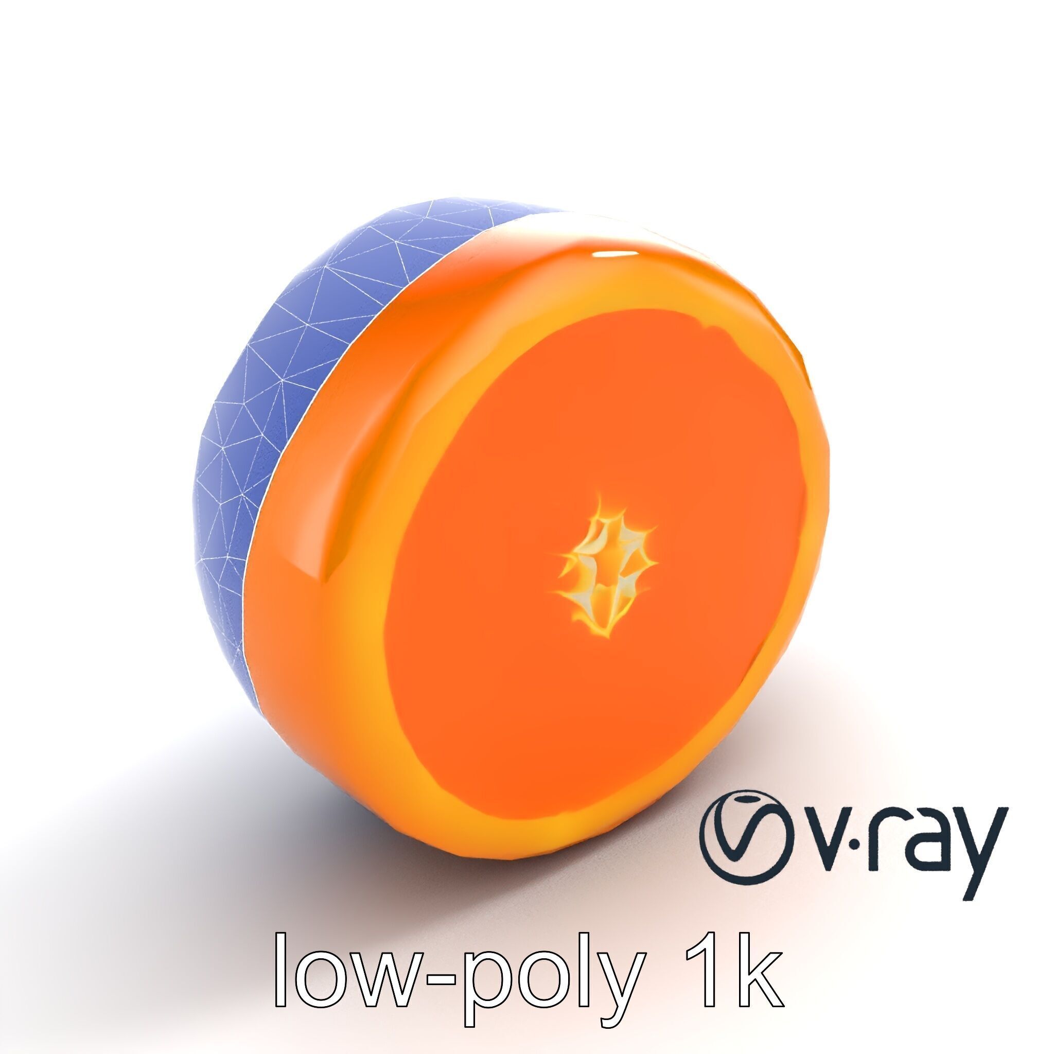 Orange Textured Slice Realistic Model Pack Low-poly 3D model_17