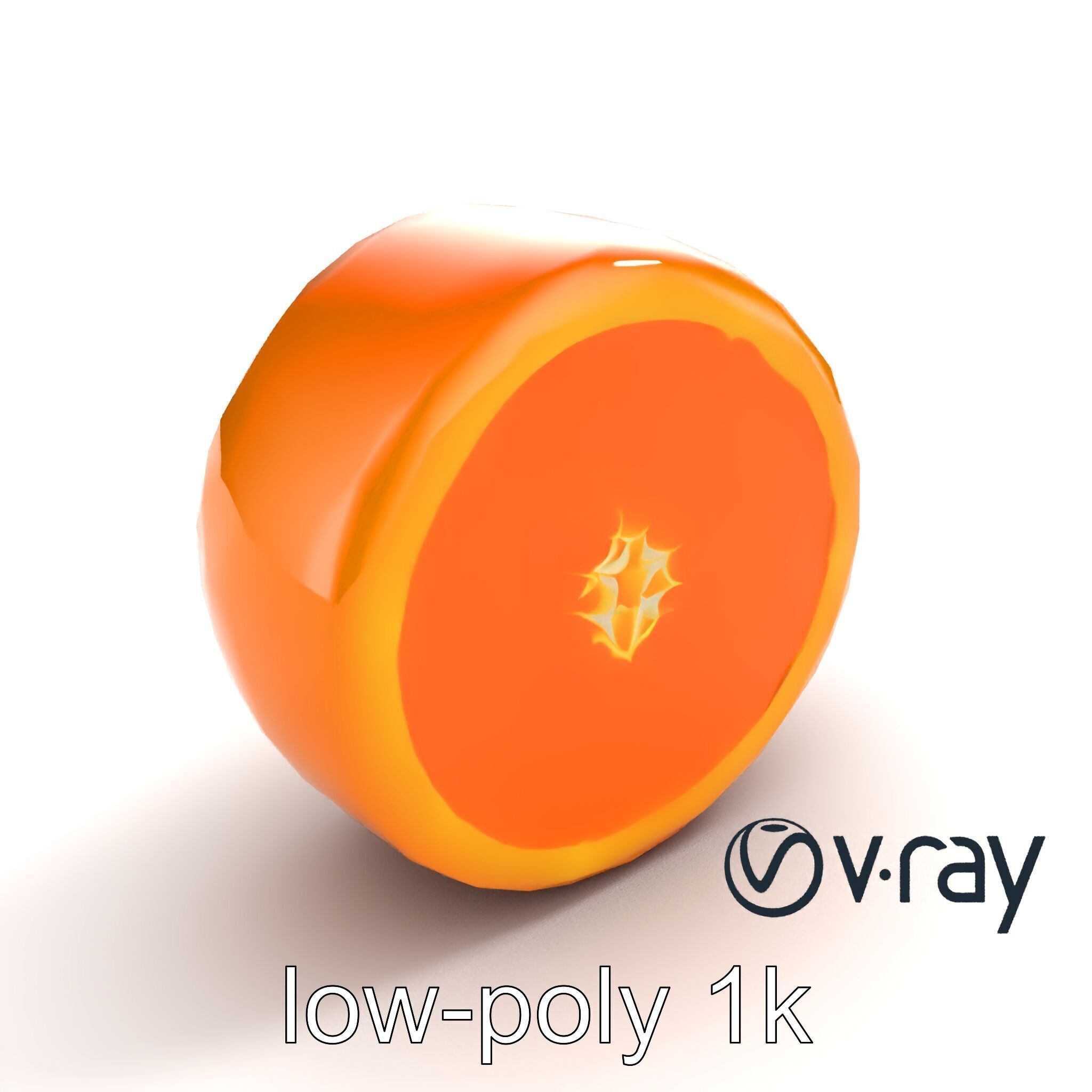 Orange Textured Slice Realistic Model Pack Low-poly 3D model_8