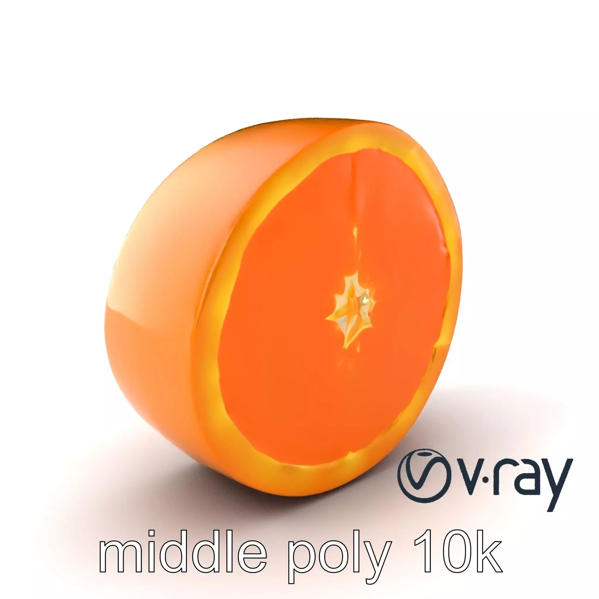 Orange Textured Slice Realistic Model Pack Low-poly 3D model_0