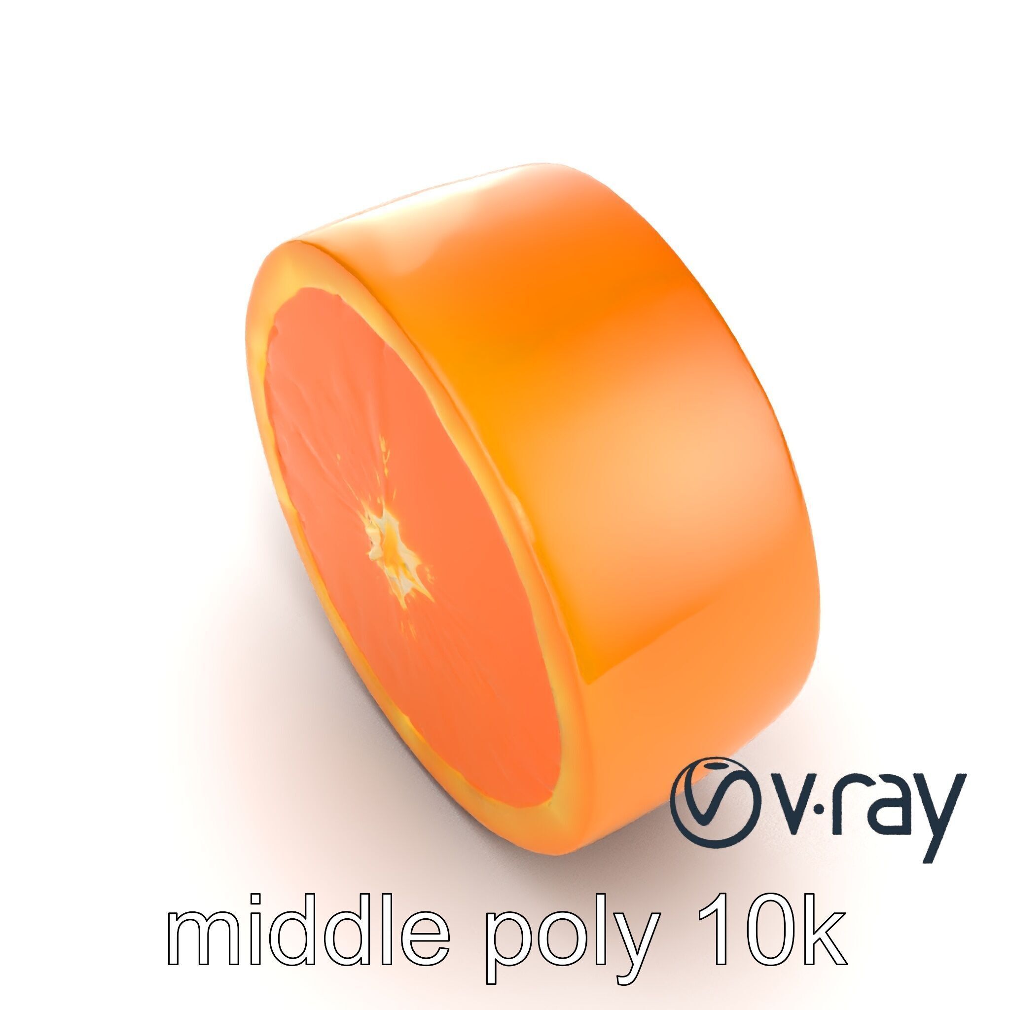 Orange Textured Slice Realistic Model Pack Low-poly 3D model_24