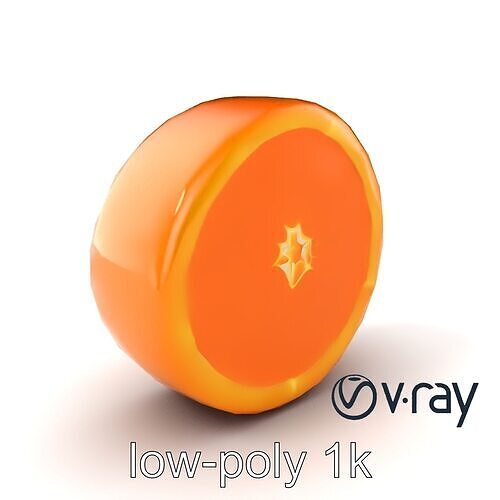 Orange Textured Slice Realistic Model Pack Low-poly 3D model 3