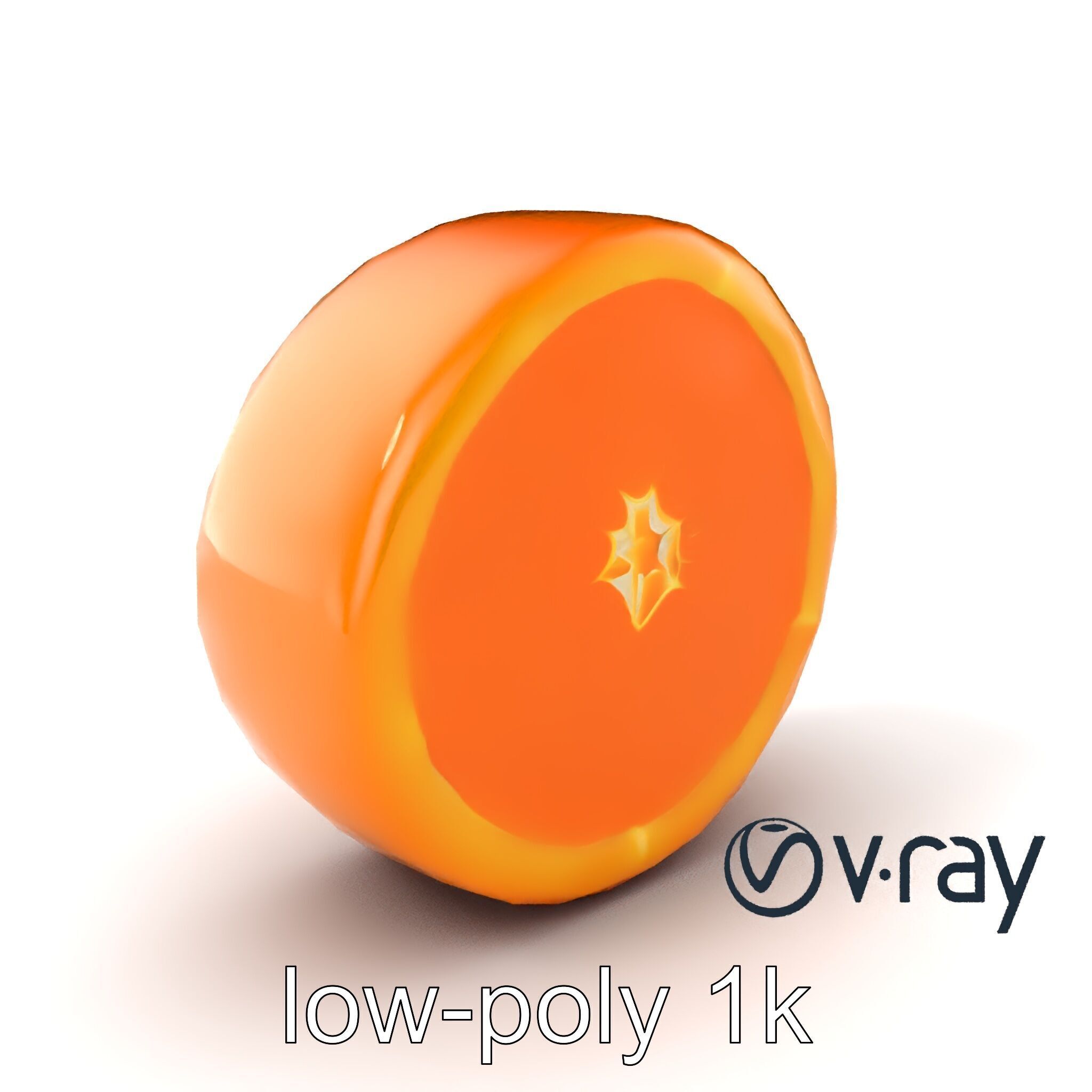 Orange Textured Slice Realistic Model Pack Low-poly 3D model_2