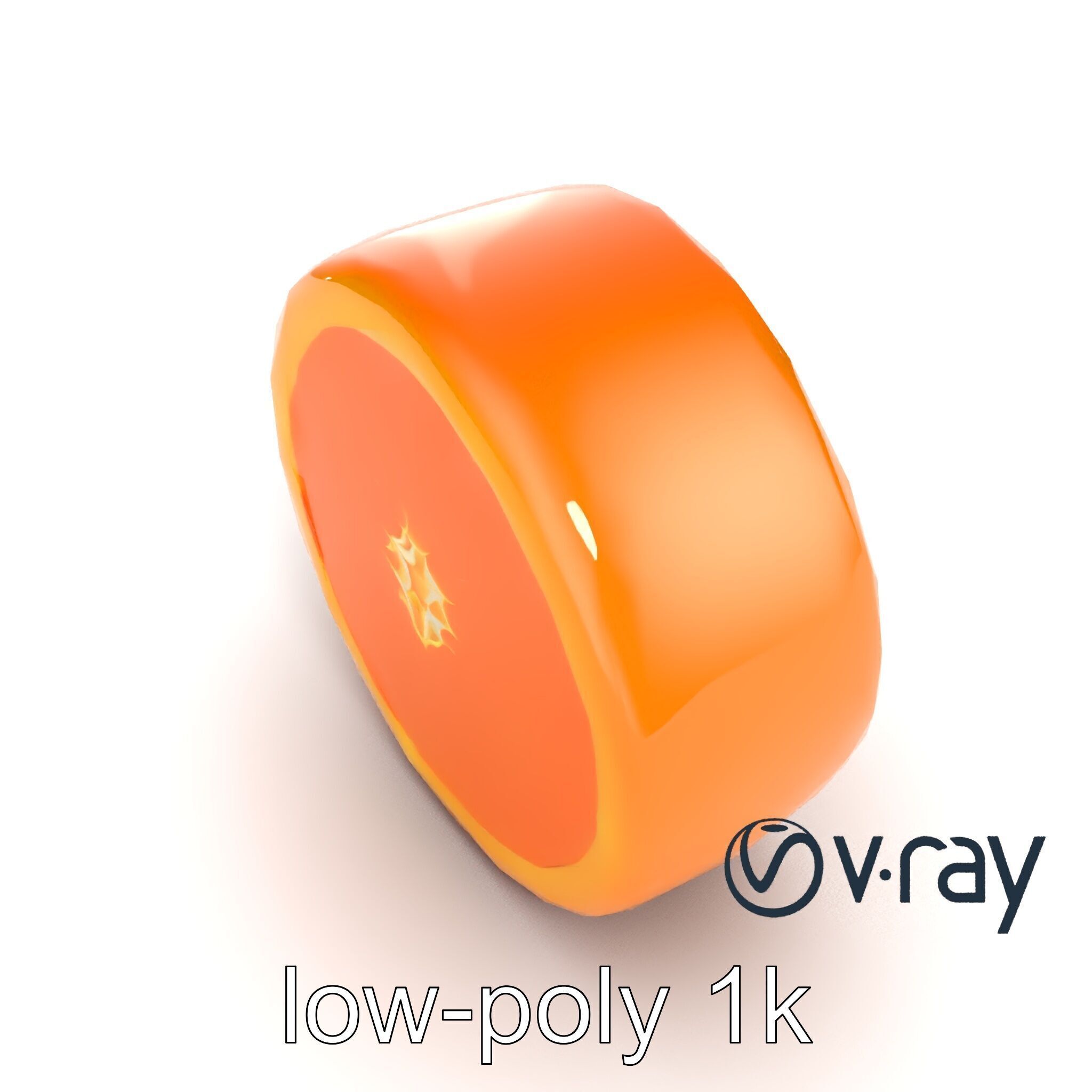 Orange Textured Slice Realistic Model Pack Low-poly 3D model_15