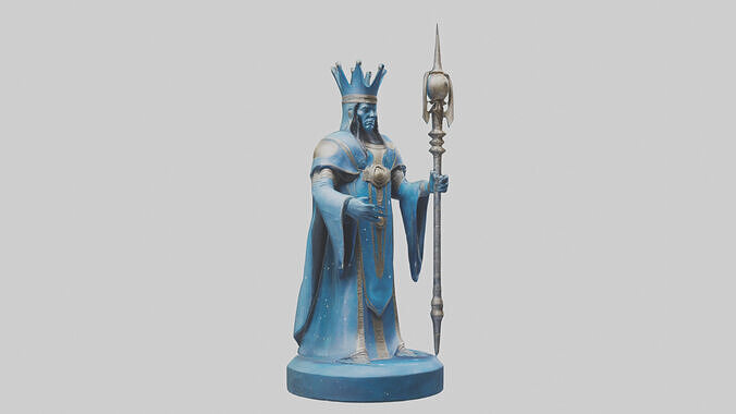 Intergalactic King statue model Low-poly 3D model