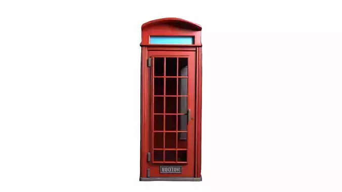 Telephone Booth By Road 3d Render