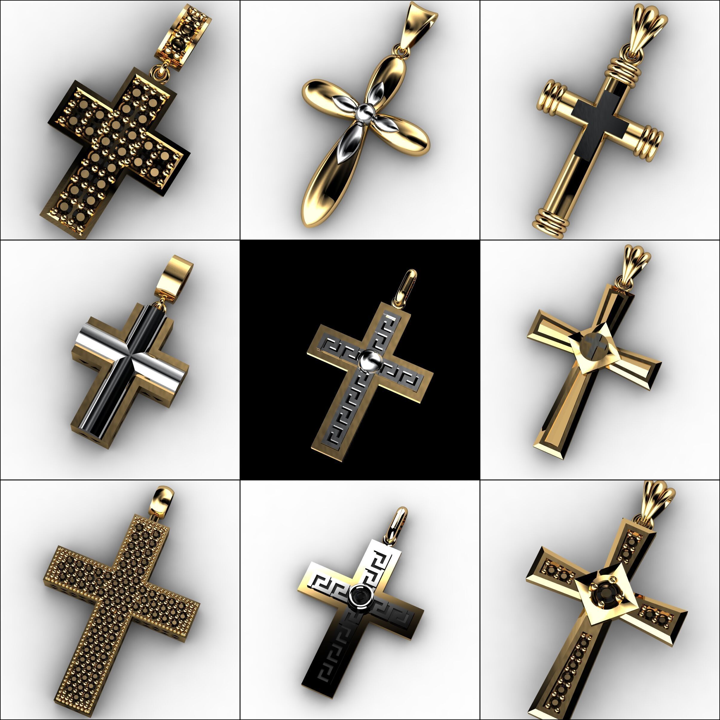 60 Plus Cross Pendants 3dm 3D print model_40