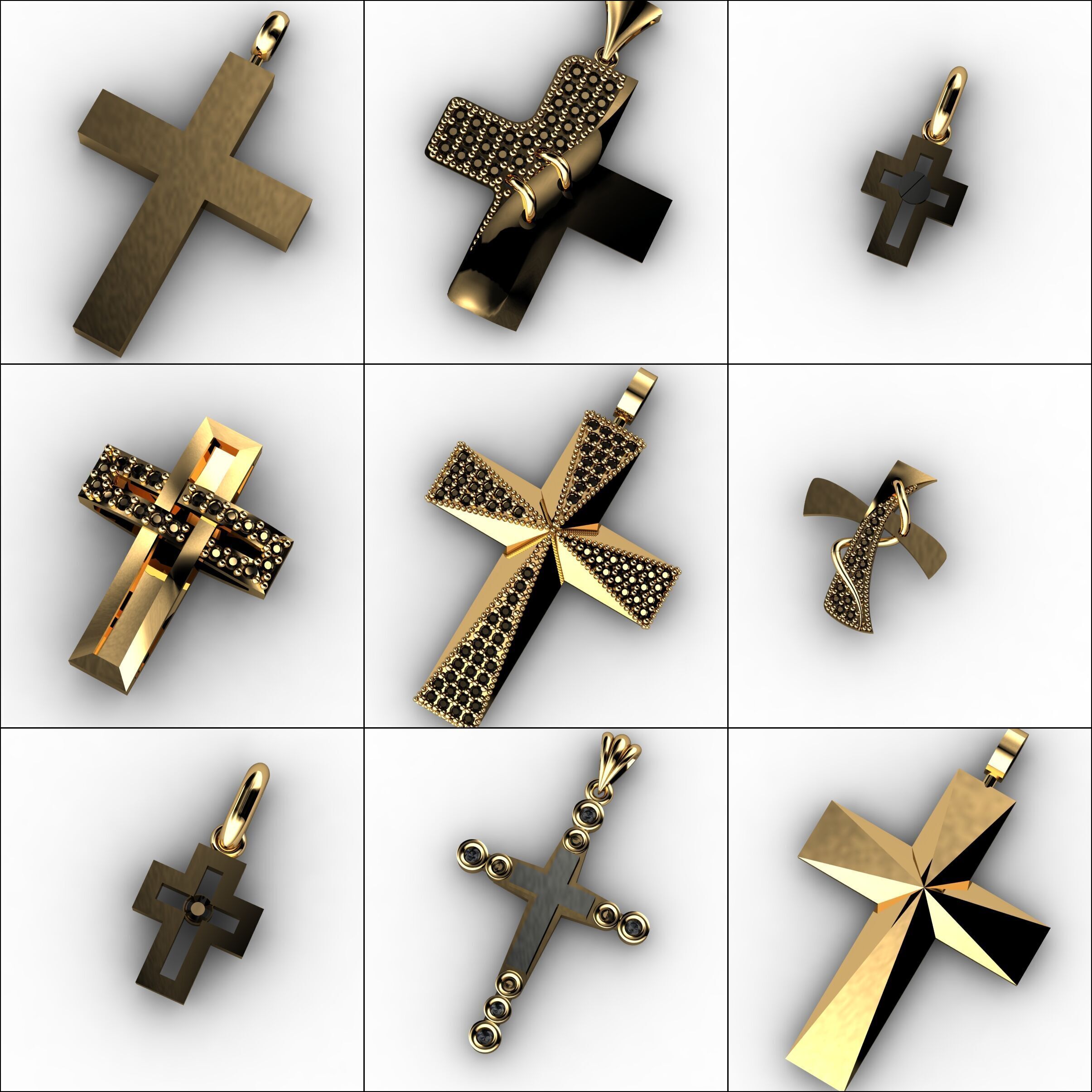 60 Plus Cross Pendants 3dm 3D print model_1