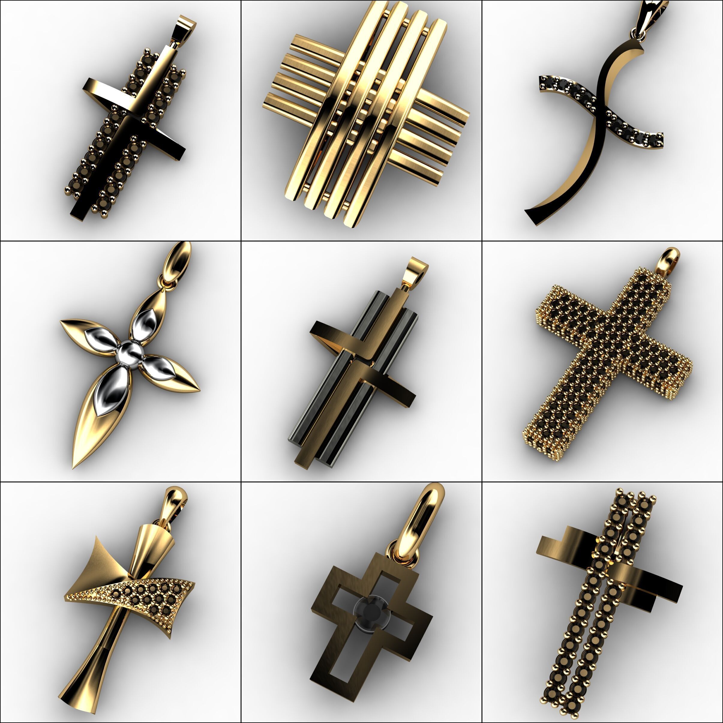 60 Plus Cross Pendants 3dm 3D print model_7