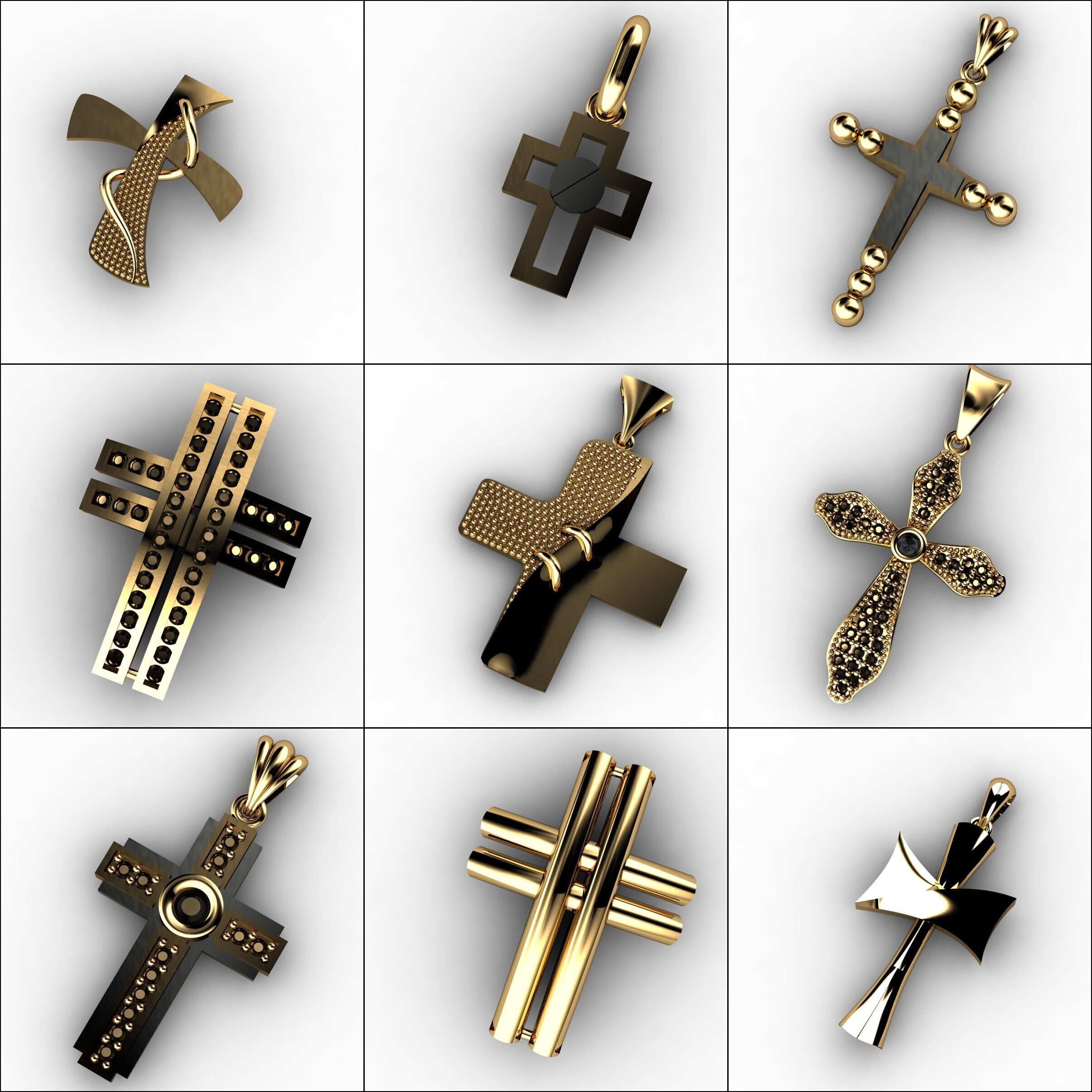 60 Plus Cross Pendants 3dm 3D print model_2