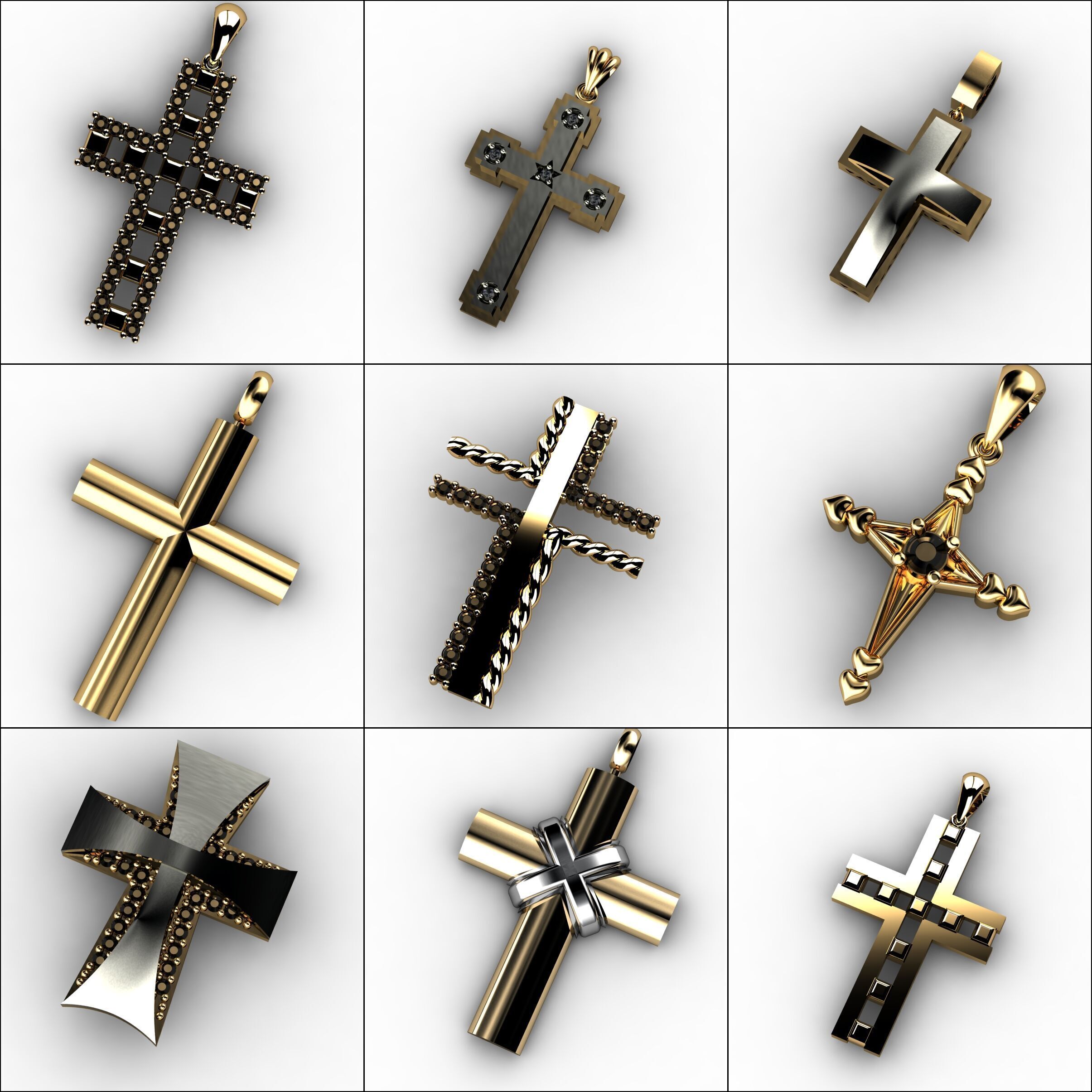 60 Plus Cross Pendants 3dm 3D print model_8