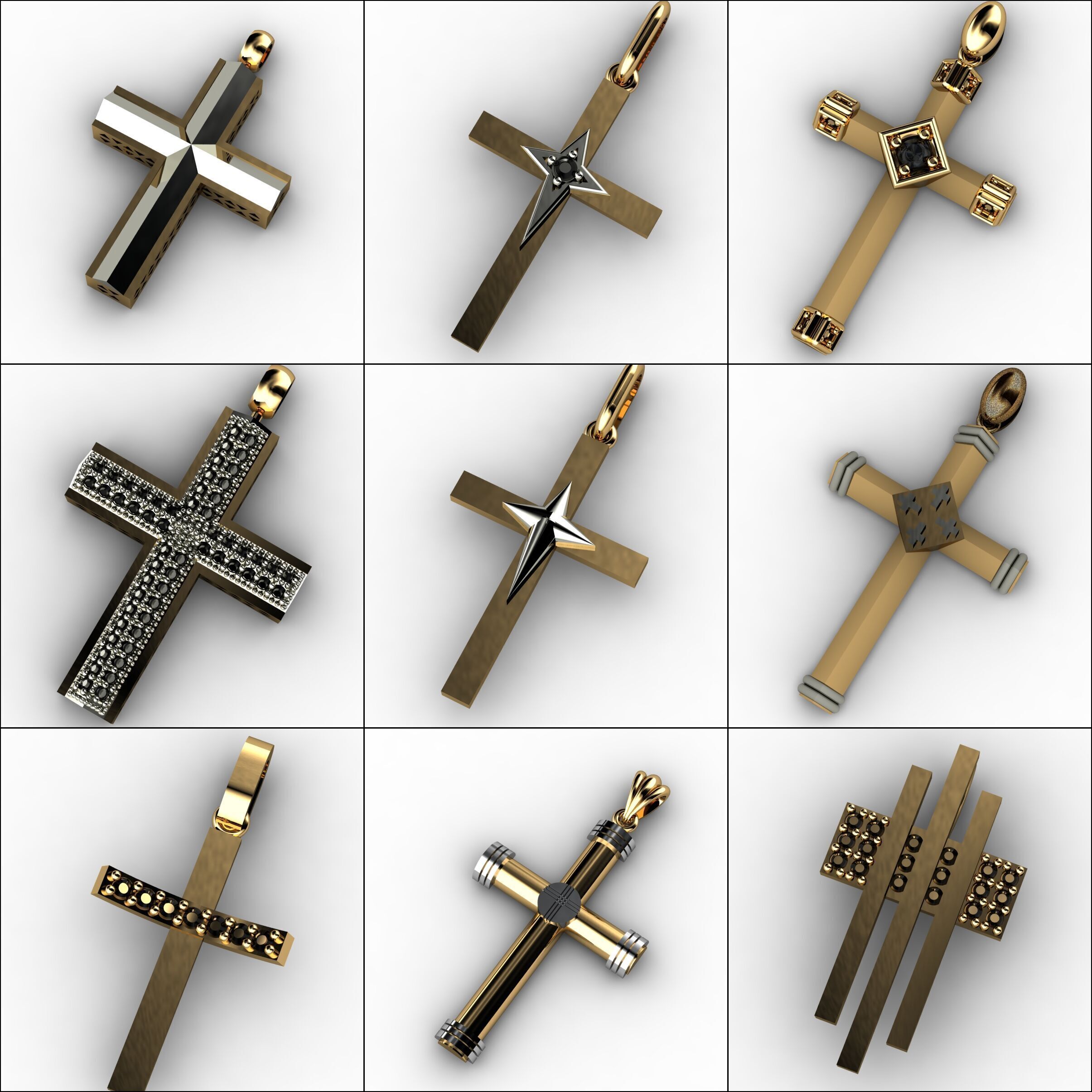 60 Plus Cross Pendants 3dm 3D print model_6
